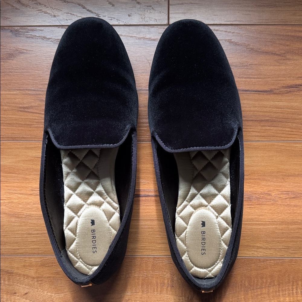 Birdies Women’s The Starling Velvet Black Slip-Ons